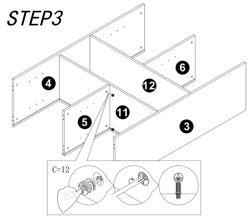 395912 SalesFever Highboard Assembly instruction