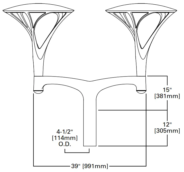 COOPER Lighting Solutions Invue ARB Arbor Post Top - Twin Arm