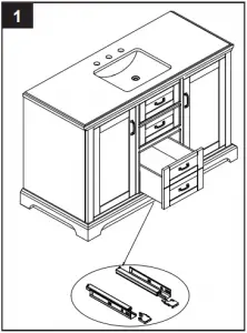 BV-6510O-48 VANITY WITH TOP - Step 1