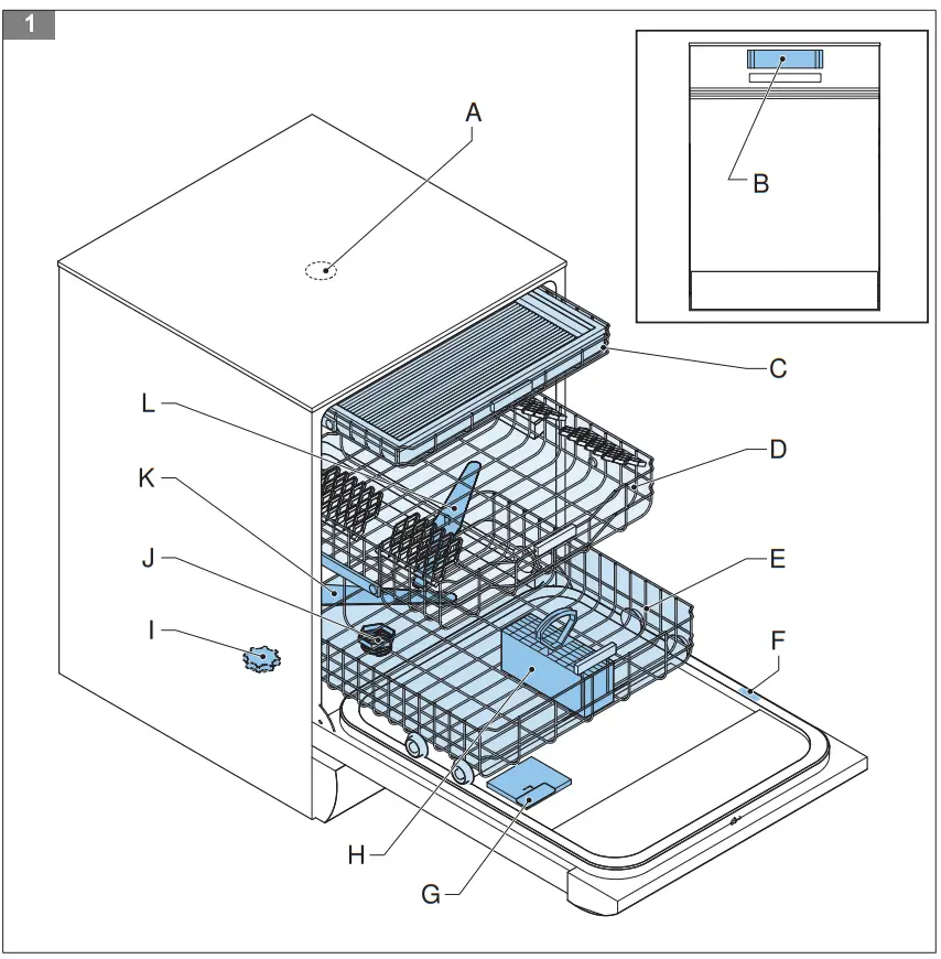 INVENTUM VVW6035AW Freestanding Dishwasher - fig 1