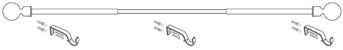 EXCLUSIVE HOME RD013594DSEH 84 in 160 in. Adjustable 1 in Double Outdoor Curtain Rod Kit - 7