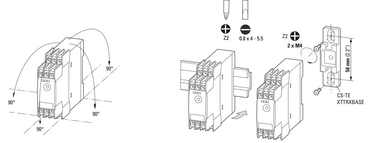 EATON EMT6-DB Thermistor Overload Relay Instruction Manual - Mounting