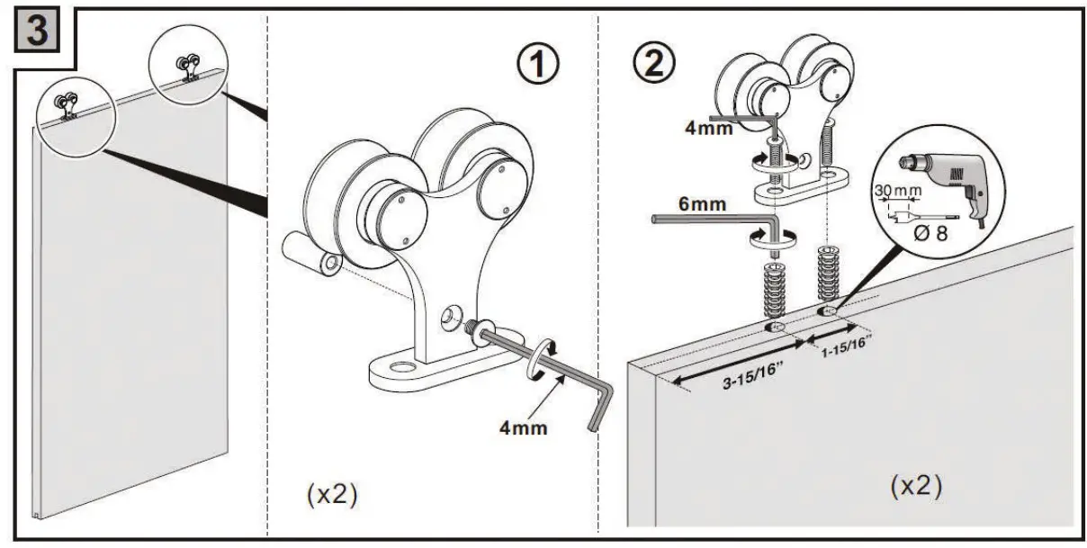 BARN DOOR BROWNSTONE SDH SW04 SS 304 Grade Stainless Steel - fig5