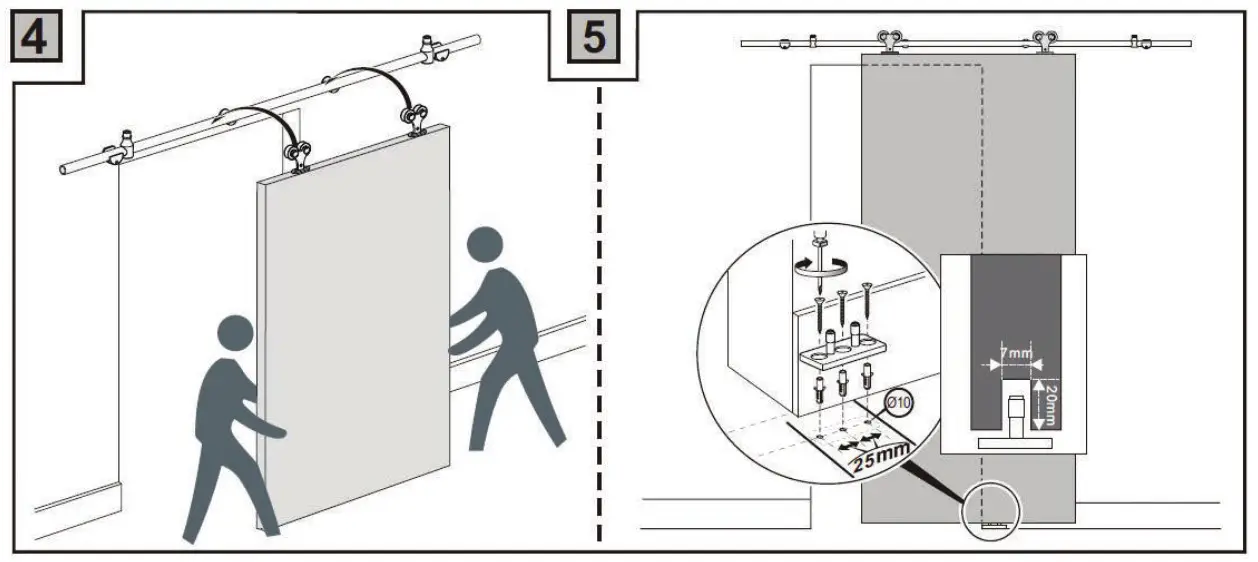 BARN DOOR BROWNSTONE SDH SW04 SS 304 Grade Stainless Steel - fig6