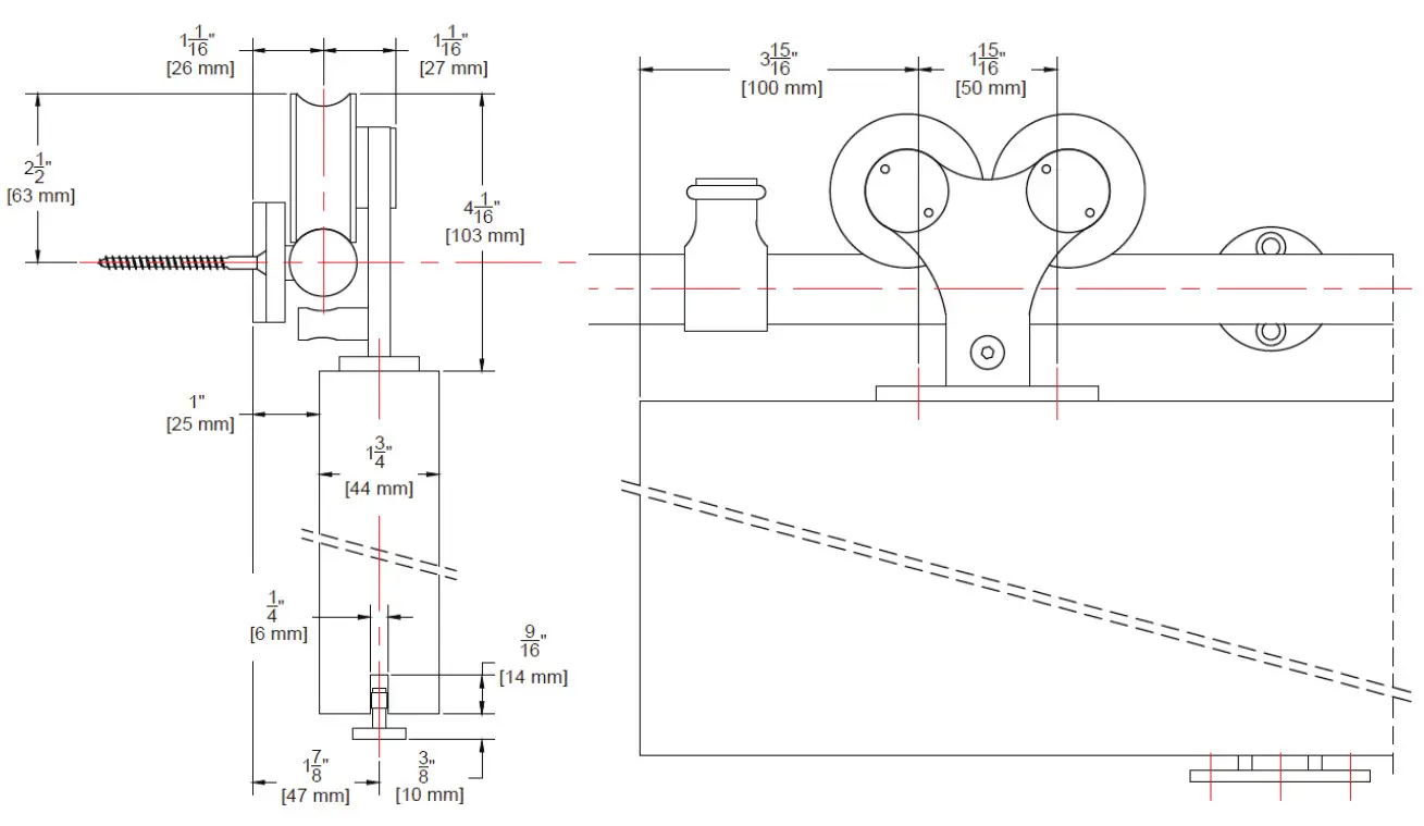 BARN DOOR BROWNSTONE SDH SW04 SS 304 Grade Stainless Steel - fig8