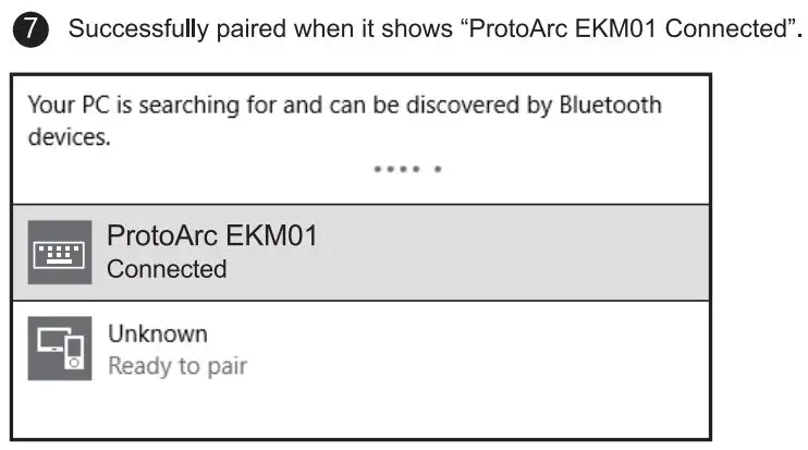 ProtoArc EKM01 Ergonomic Keyboard and Mouse Combo User Manual - Keyboard Bluetooth Connection Steps