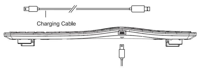 ProtoArc EKM01 Ergonomic Keyboard and Mouse Combo User Manual - Keyboard Charging