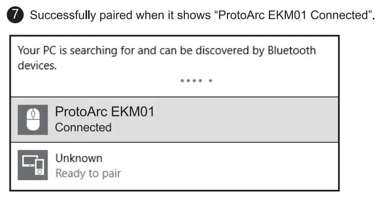 ProtoArc EKM01 Ergonomic Keyboard and Mouse Combo User Manual - Mouse Bluetooth Connection Steps