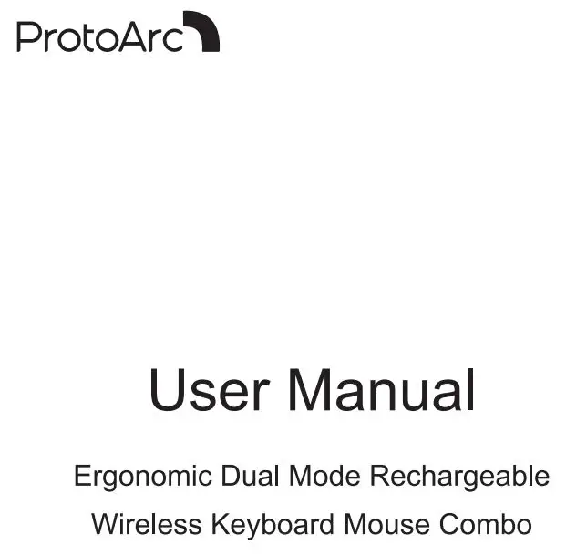 ProtoArc EKM01 Ergonomic Keyboard and Mouse Combo User Manual