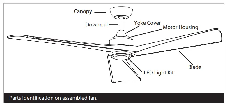 HINKLEY 903660FGT LDD Sculpt 60 Inch Indoor or Outdoor Ceiling Fan - FIg 1