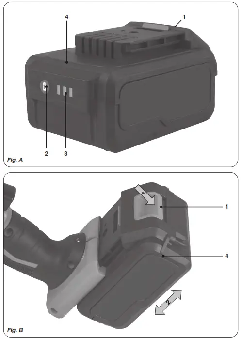 FERM CDA1168 20V - 4.0AH Li-Ion Battery - 1