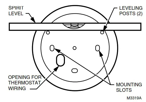 Honeywell CT87A Round Thermostat - Level the wallplate or subbase 1