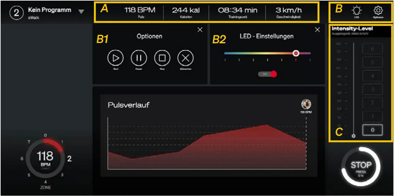 SPORTSTECH sWalk Treadmill - training program
