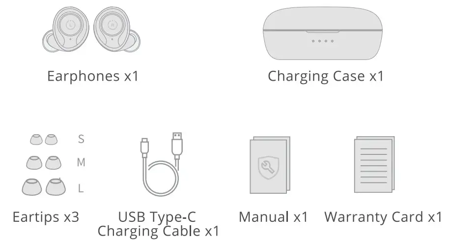 ENACFIRE E60 True Wireless Stereo Earphone - pahage