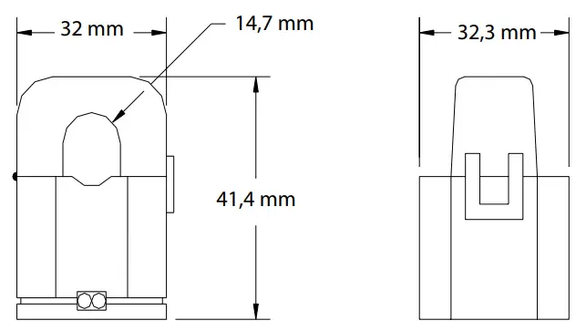 Split-core Current Transformer For The Umg 20cm, Type Sc-ct-20 – Dimensional Drawings