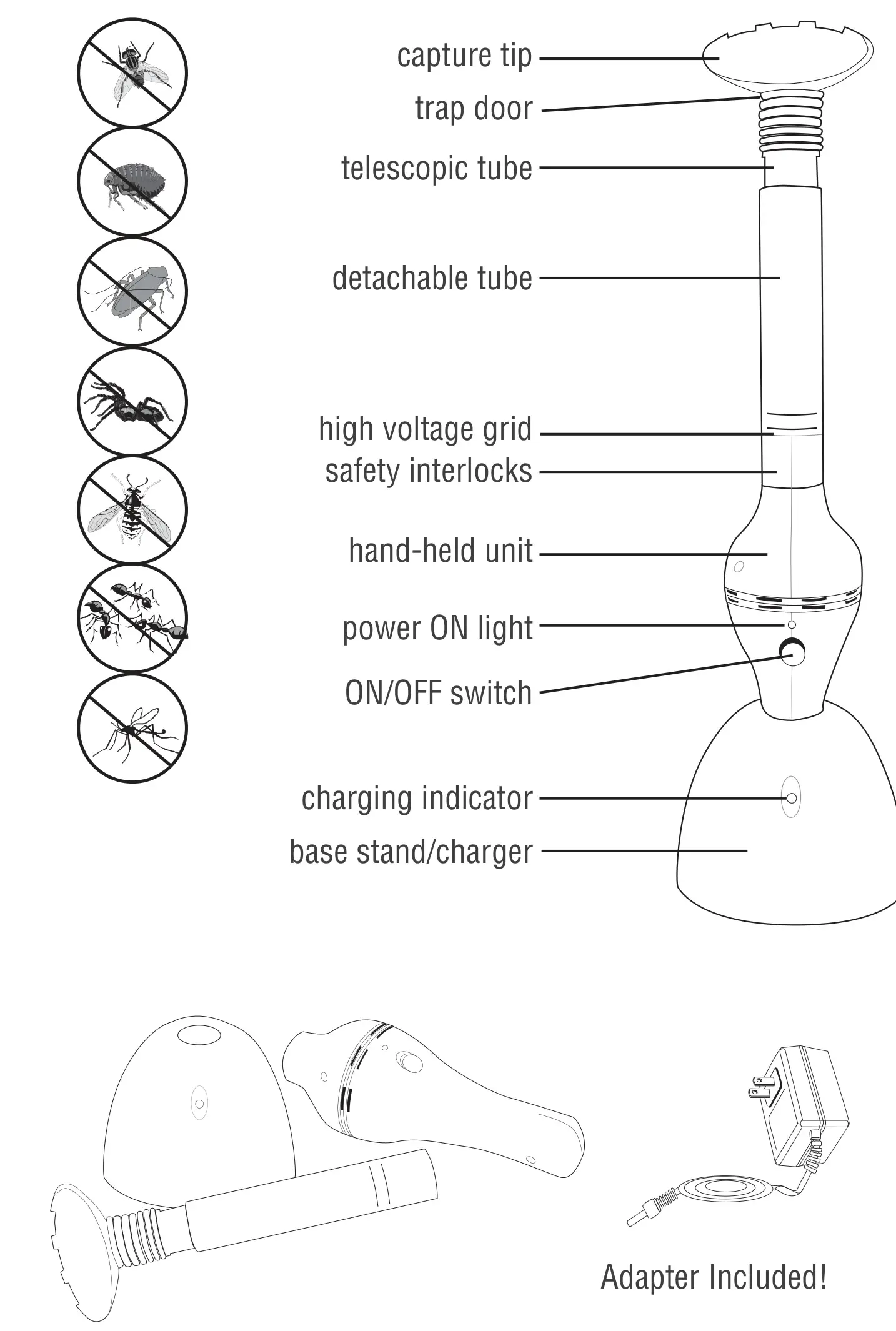 LENTEK BUG VACUUM Spider & Insect Trap BV01-K - overview