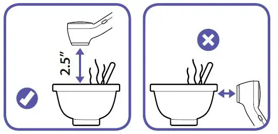 How to use the No touch setting to take a food bath temperature 3