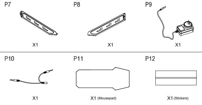 EUREKA GTG I43 V1 E Sports Computer Desk - component 2