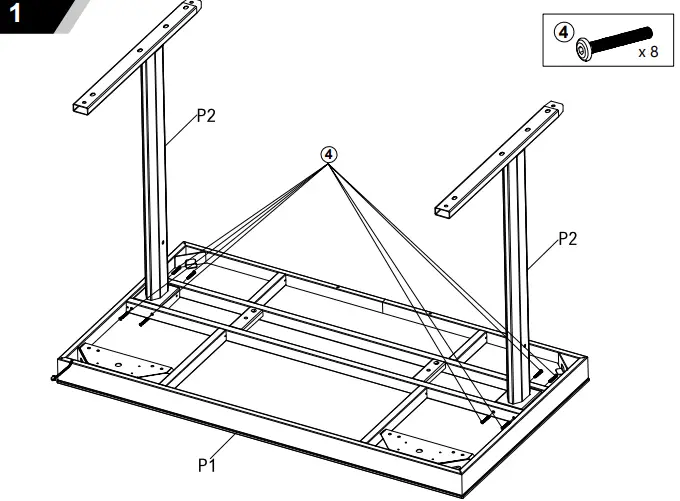 EUREKA GTG I43 V1 E Sports Computer Desk - parts 1