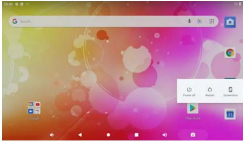 Turning the Tablet on or off
