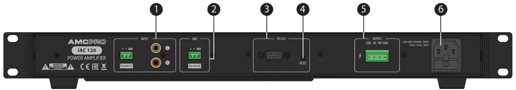 AMC iAC Installation Power Amplifier - Rear Pane