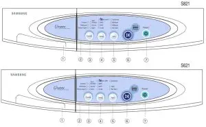 SAMSUNG S821 Washing Machine - control panel