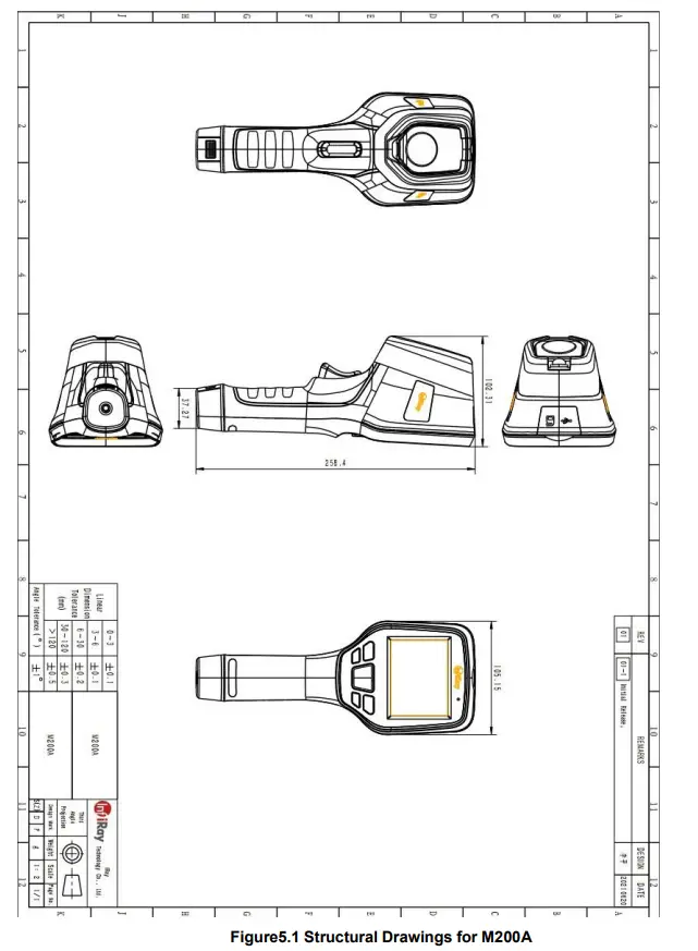 InfiRay M200 Series Handheld Thermal Camera - .Structural Drawings