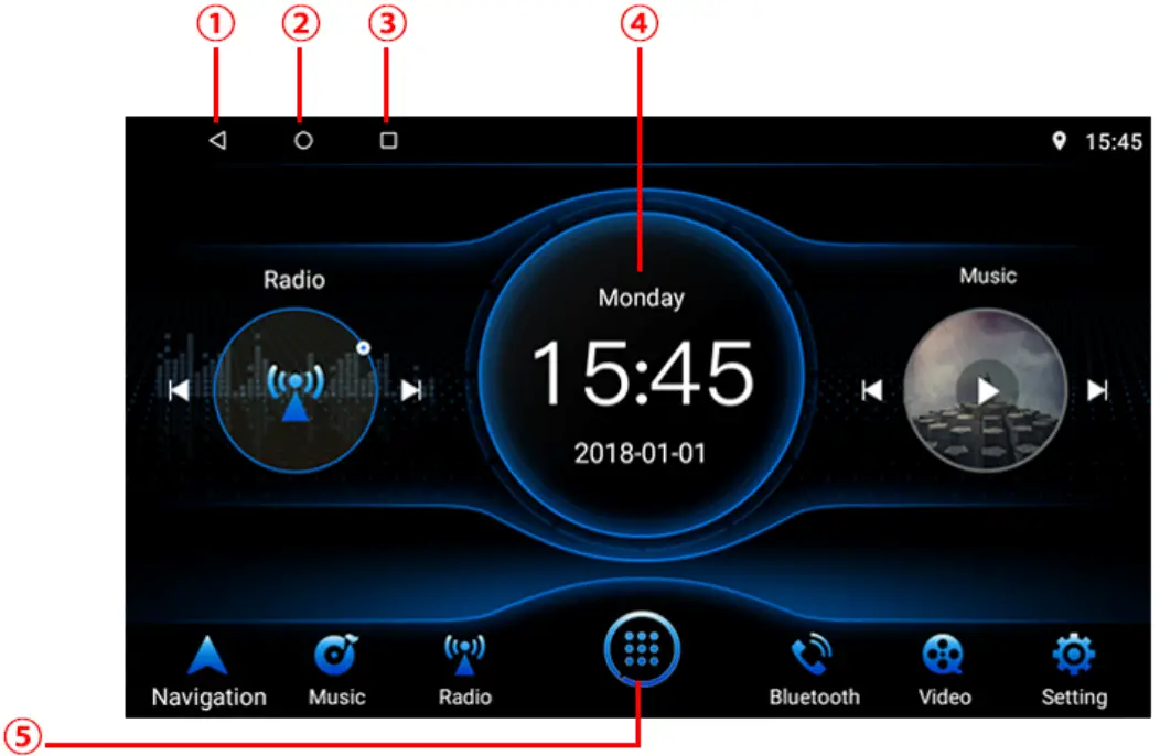 Banggood 0417 Vehicle Radio Navigation System Device - Menu