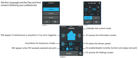 REGLAGES PRELIMINAIRES