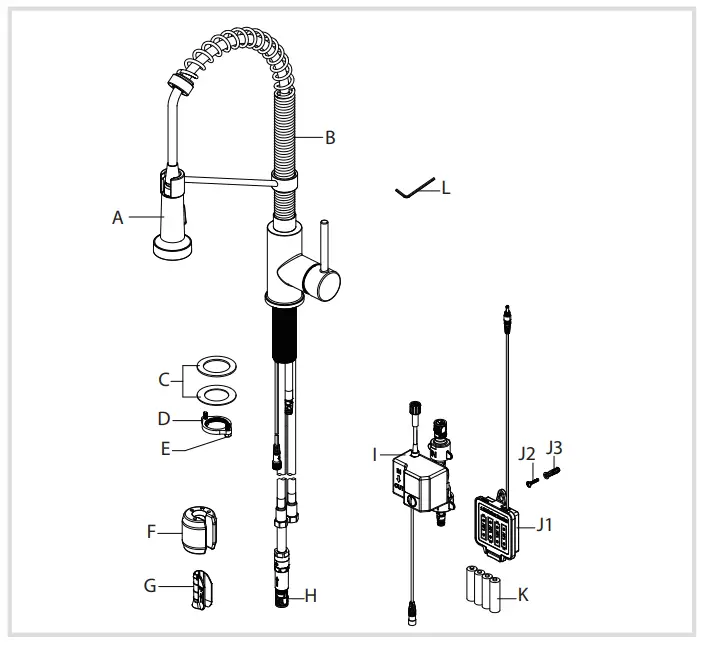 Kraus KSF-1610 Bolden Single Handle Pull Down Kitchen Faucet FIG 2