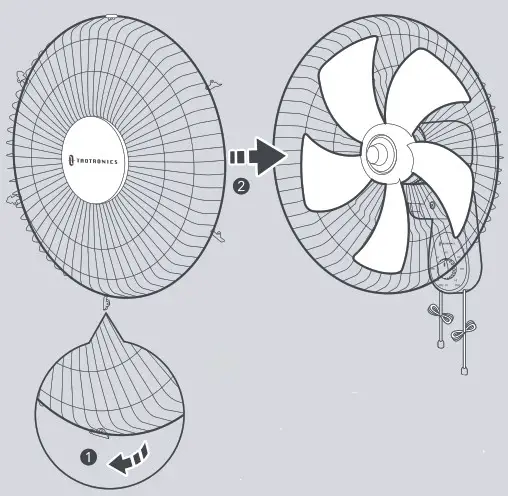TAOTRONICS TT TF012 Wall Fan - assembling 4