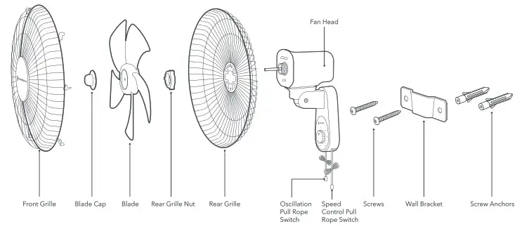 TAOTRONICS TT TF012 Wall Fan - assembling