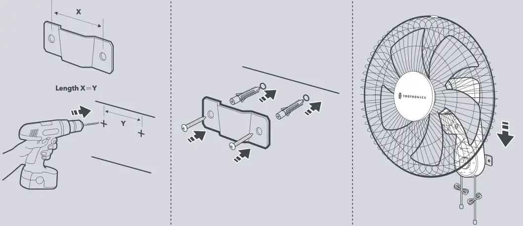 TAOTRONICS TT TF012 Wall Fan - mount