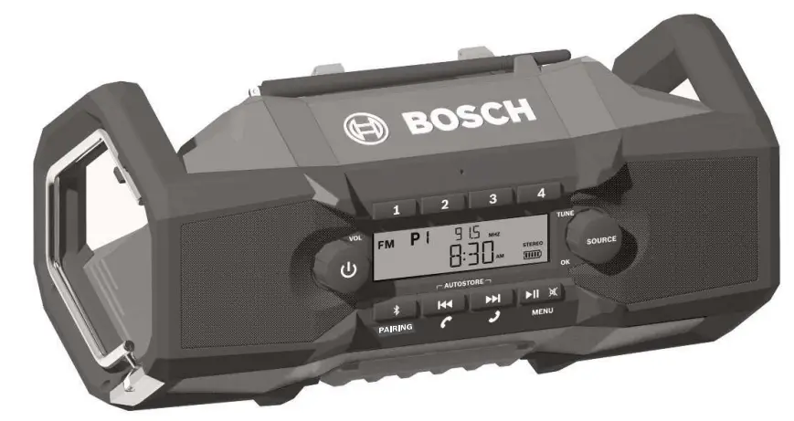 BOSCH GPB18V 2C 18V Compact Jobsite Radio with Bluetooth