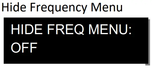 ZAXCOM URX50 UHF IFB Audio Receiver - Menu