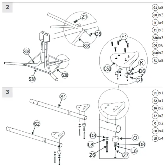 COSTWAY OP3299 360 Degree Rotating Seesaw - fig1