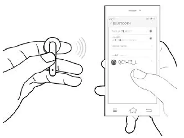 diagramQCY T3 True Wireless -stereo mood