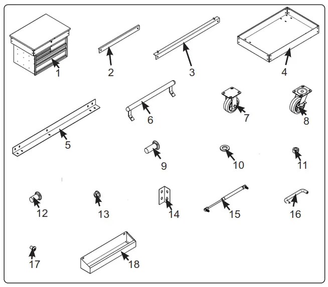 SEALEY AP890MHV HEAVY DUTY MOBILE TOOL &amp PARTS TROLLEY WITH 5 DRAWERS - fig