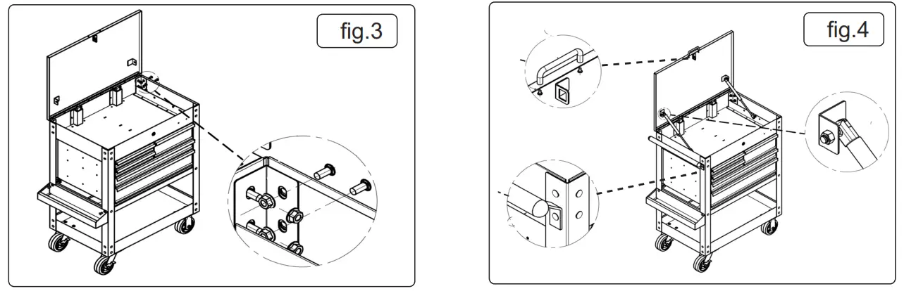SEALEY AP890MHV HEAVY DUTY MOBILE TOOL &amp PARTS TROLLEY WITH 5 DRAWERS - fig2