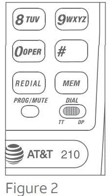 AT T TRIMLINE Memory telephone 210 -Figure 2