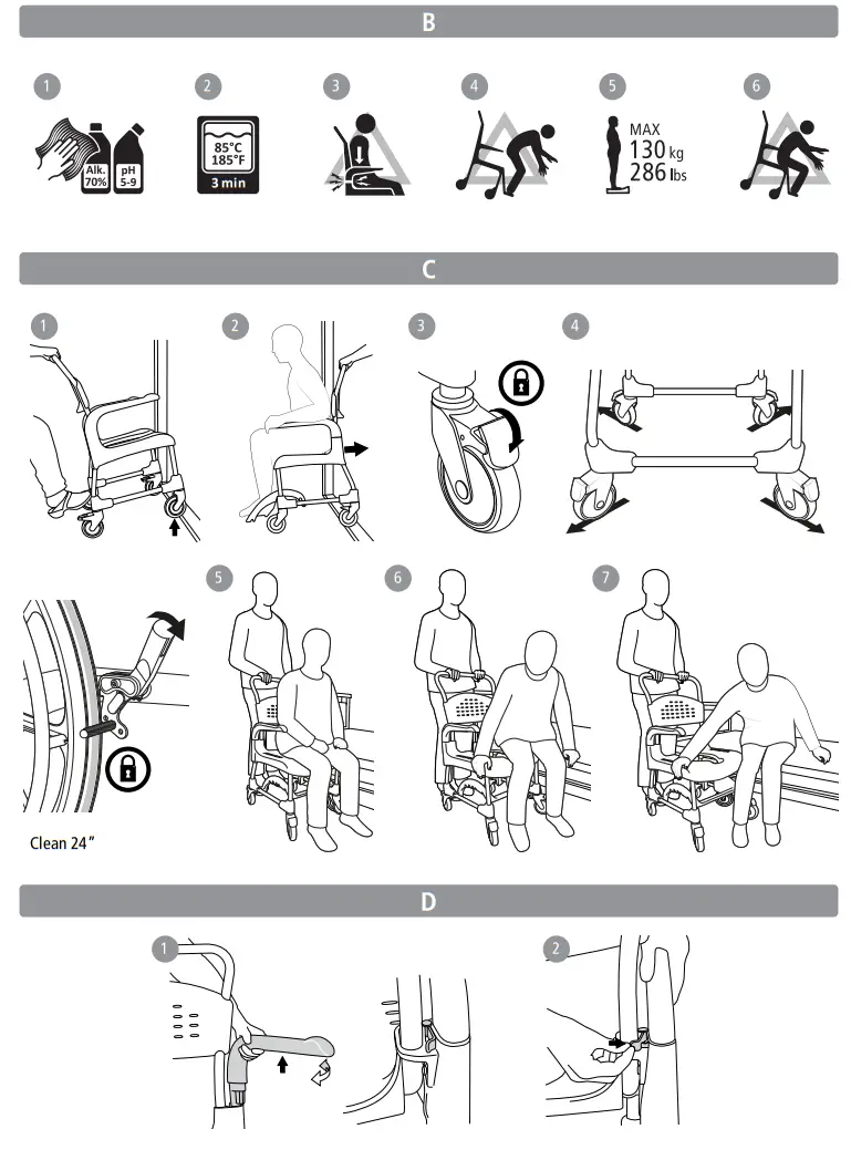etac Clean Shower Commode Chair - fig 4