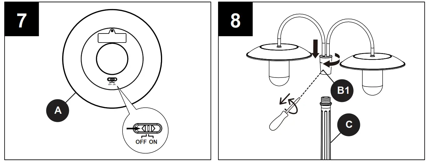 LUTEC 6940004012 LED Solar Post Lantern - ASSEMBLY INSTRUCTIONS 3