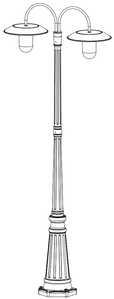 LUTEC 6940004012 LED Solar Post Lantern