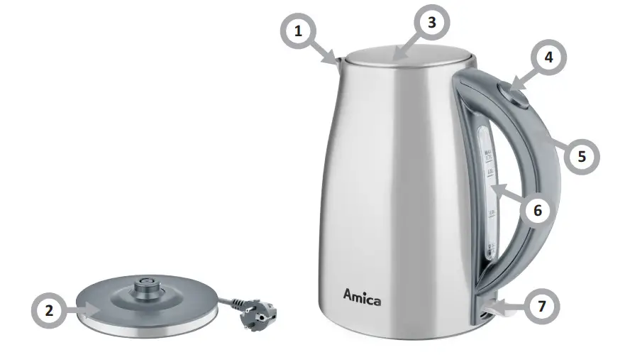 Amica KF-3038 Stainless Steel Kettle - Figure 2