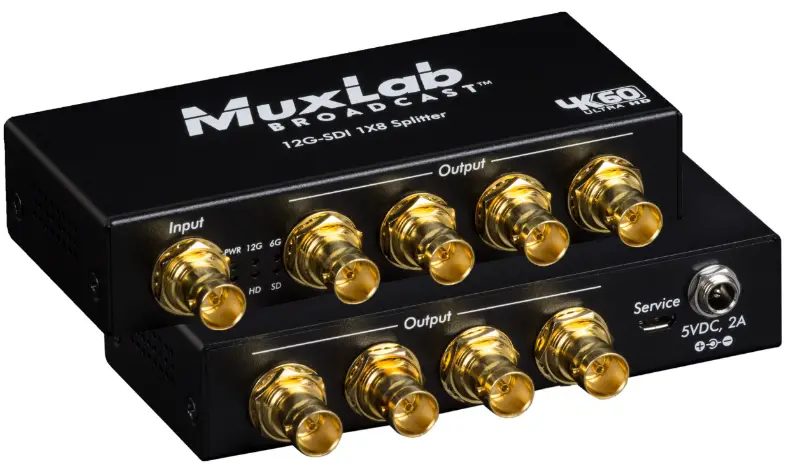 MuxLab 500728 12G-SDI 1X8 Splitter