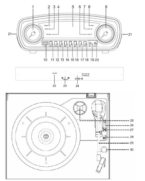 Studebaker-SB6057 3-Speed-Stereo-Turntable-FIG-1