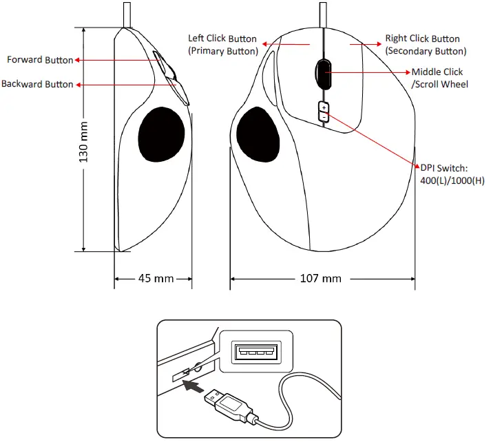 perixx PERIMICE-517 D Wired Ergonomic Trackball Mouse FIG (3)