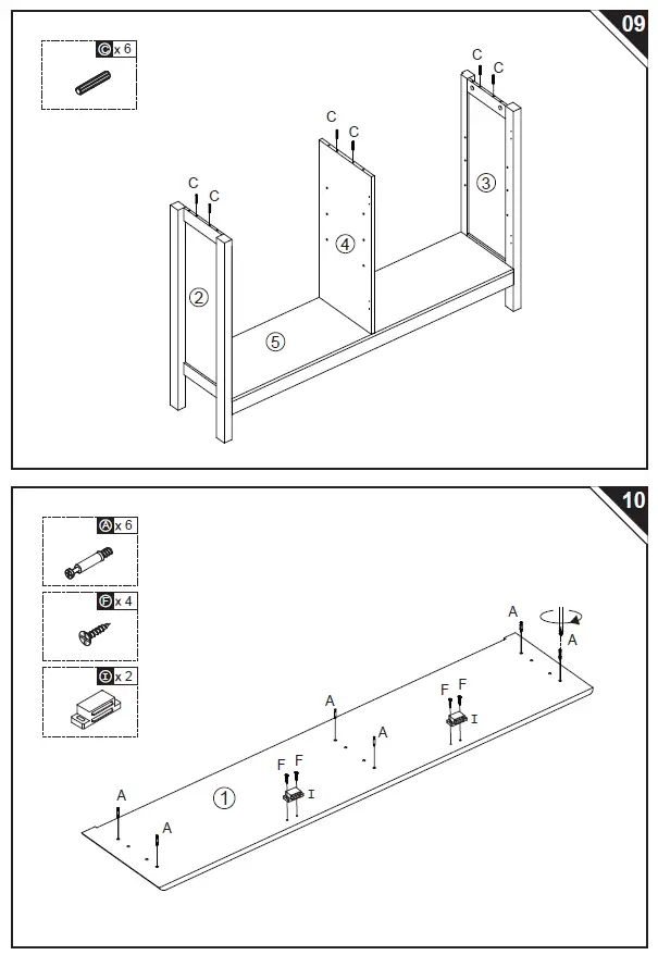 HOMCOM 839-406 Farmhouse Kitchen Sideboard Buffet Table 13