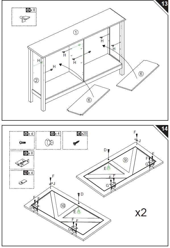 HOMCOM 839-406 Farmhouse Kitchen Sideboard Buffet Table 15