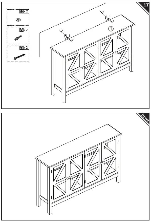 HOMCOM 839-406 Farmhouse Kitchen Sideboard Buffet Table 17
